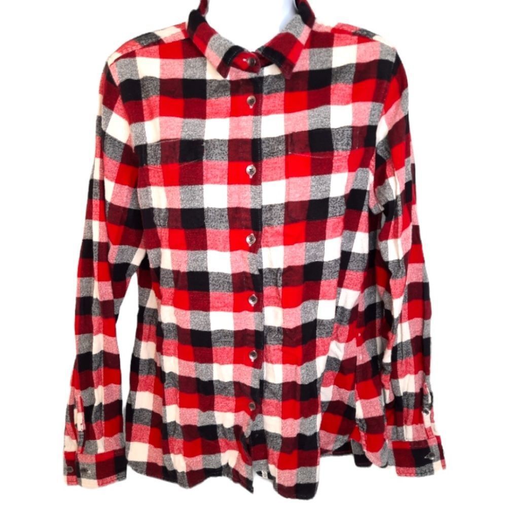 Woolrich Checkered Button Down Long Sleeve Cozy Flannel Women’s Large